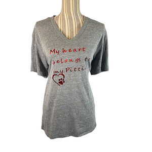 Alternative Earth Women’s Gray Graphic Pittie Dog Short Sleeve T-Shirt Sz Large